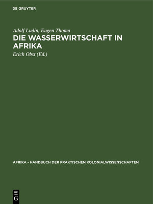 cover image of Die Wasserwirtschaft in Afrika